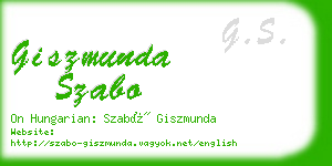giszmunda szabo business card